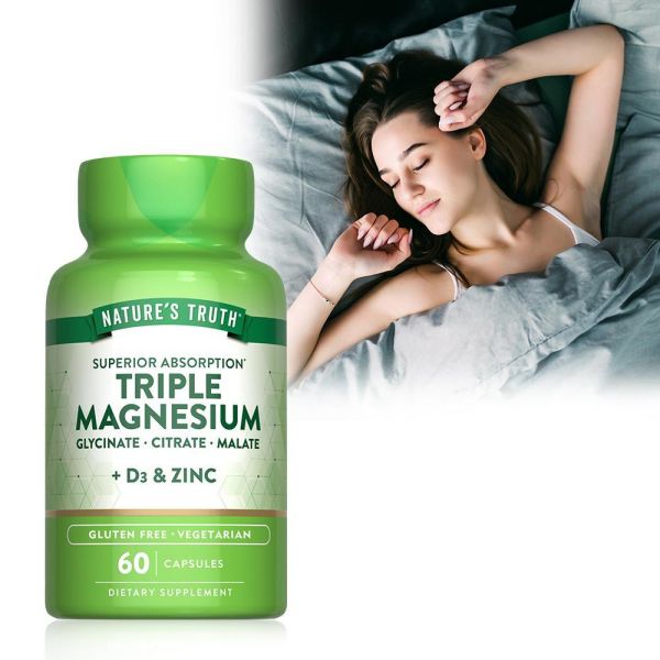 綠萃淨 三重複方甘胺酸鎂+D3 plus鋅膠囊(60粒/瓶) 鎂,放鬆,入睡,代謝,鈣,鋅