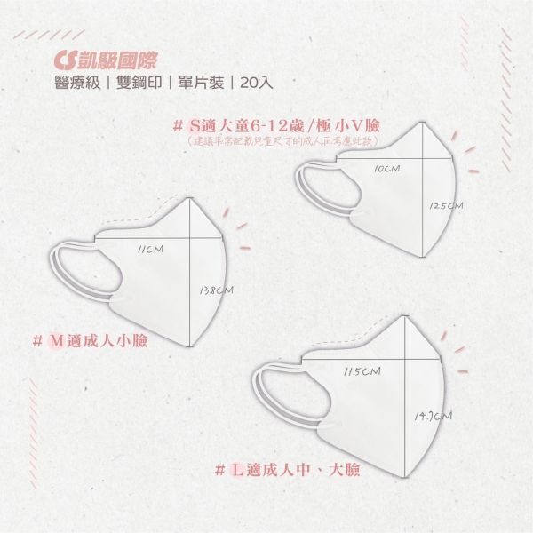 【凱馺國際】-兒童3D立體醫用口罩 20入-綠野 