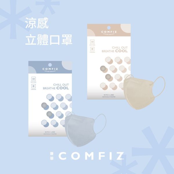 【COMFIZ康菲】「涼感」3D立體 醫療口罩10入 3倍瞬涼 獨立包裝 