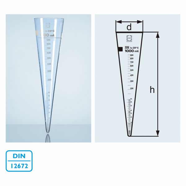 德製 DURAN SCHOTT 沉降量筒 1000ML 實驗儀器 玻璃容器 量測瓶 Sedimentation Cone Imhoff type, graduated 德製 DURAN SCHOTT 沉降量筒 1000ML 實驗儀器 玻璃容器 量測瓶 Sedimentation Cone Imhoff type, graduated