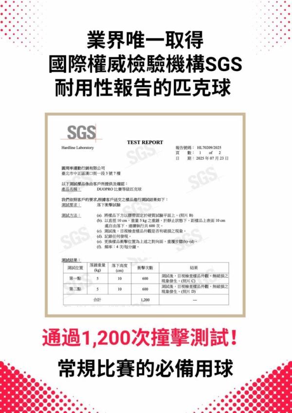 DUOPRO 40孔 比賽用球 匹克球 一體成型 USAP專業認證 超耐用 Pickleball duopro
匹克球
匹克球拍
pickleball