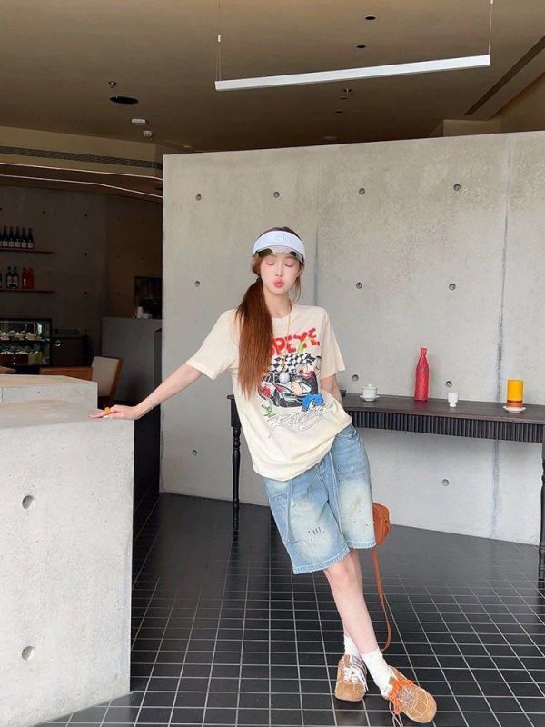 ZinD [ 做舊質感休閒丹寧五分褲 ] 4尺寸 2603231 shihslica ZinD,zind,ZD,zooindrawer,zoo in 抽屜,抽屜動物園,丹寧,裙子,裙子富翁,洋裝,韓國襪子,年終慶,雙11,雙12,黑五,永恆慶,合購價,自訂,春裝,Tshirt