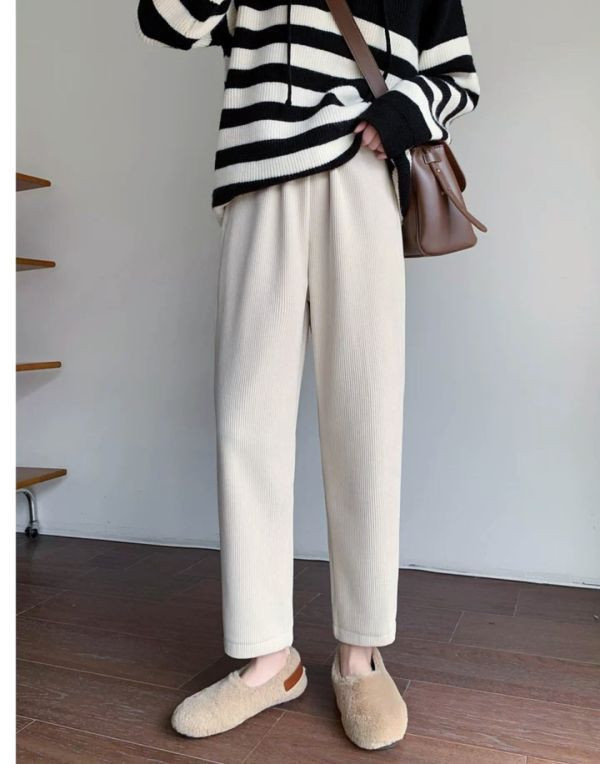 shihslica [ 好評再版 坑條細棉絨溫和9分褲 ] 3色 2511222 