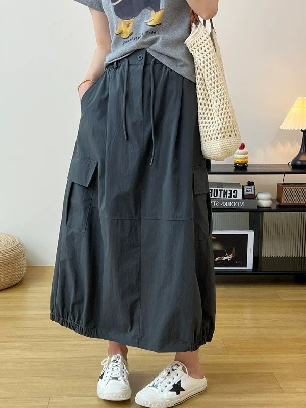 Z in D [ 斜紋布大口袋氣球裙 ] 3色 2510011 ZinD,zind,ZD,zooindrawer,zoo in drawer,抽屜動物園,丹寧,牛仔外套,外套富翁,洋裝
