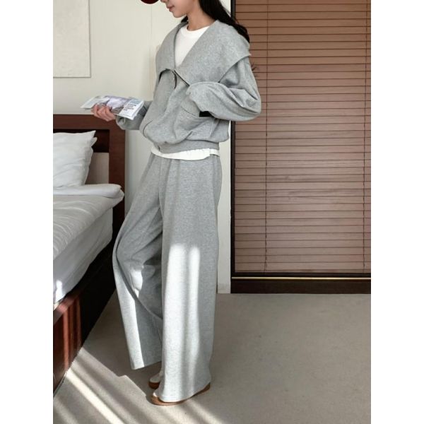 ZinD [ 休閒套裝 翻領拉鍊外套+褲 ] 2色 2502011 