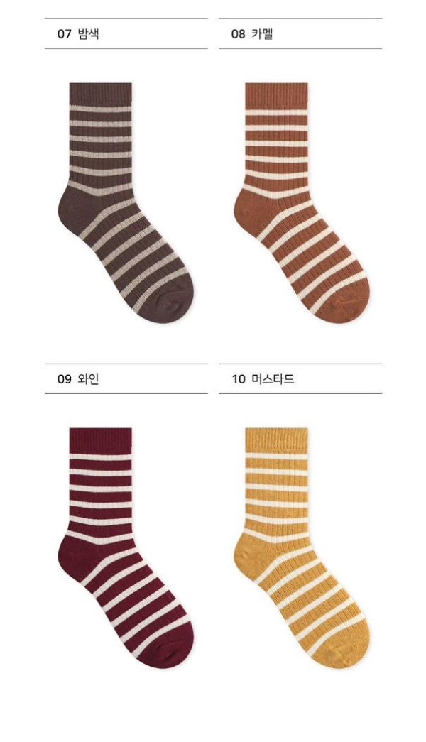 Z in D [ 韓製：經典條紋百搭短襪 ] 10色 2510106 ZinD,zind,ZD,zooindrawer,zoo in drawer,抽屜動物園,丹寧,牛仔外套,外套富翁,洋裝,韓國襪子