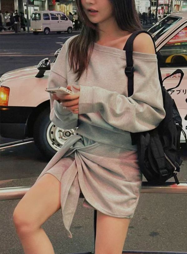 Z in D [ 套裝：撤綁造型短褲＋寬領Ｔ ] 2色 2509221 (shihslica) ZinD,zind,ZD,zooindrawer,zoo in drawer,抽屜動物園,丹寧,牛仔外套,外套富翁,洋裝,套裝,正韓
