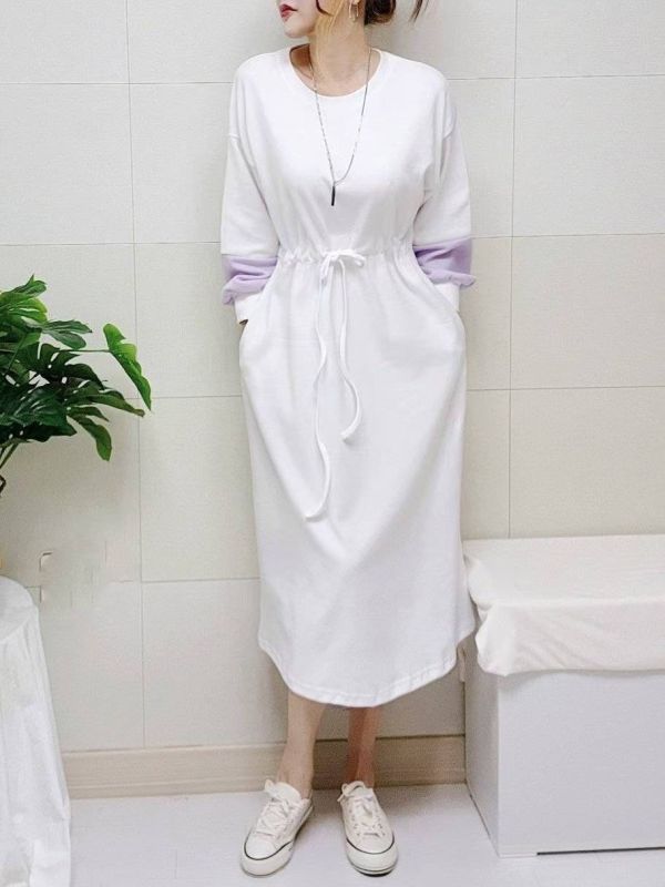 Z in D [ 袖子拼色縮腰連身洋裝 ] 5色 2510131 (shihslica) ZinD,zind,ZD,zooindrawer,zoo in drawer,抽屜動物園,丹寧,牛仔外套,外套富翁,洋裝,韓國襪子