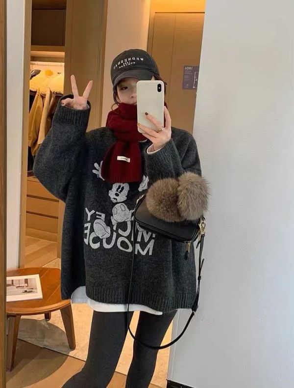 ZinD [ 單色復古米奇暖針織寬T ] 3色 2512282 