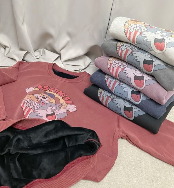 ZinD [ 復古美式爆米花洗色加絨寬T ] 6色 2512284 