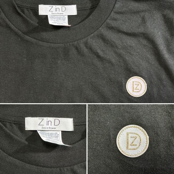 Z in D [ 男女自訂款：經典紀念 繡線LOGO落肩寬版Ｔ ] 3size 2色 2509011k ZinD,zind,ZD,zooindrawer,zoo in drawer,抽屜動物園,丹寧,牛仔外套,外套富翁,洋裝,T恤,T-shirt,男裝,情侶裝