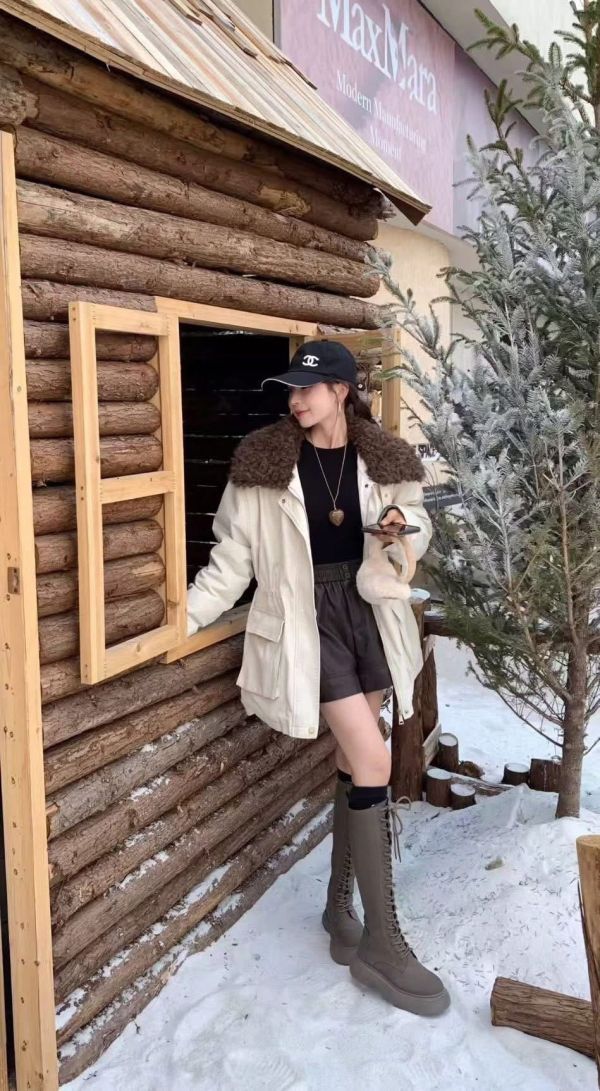 ZinD [ 捲毛大翻領可收腰軍風外套 ] 3色 2512261 