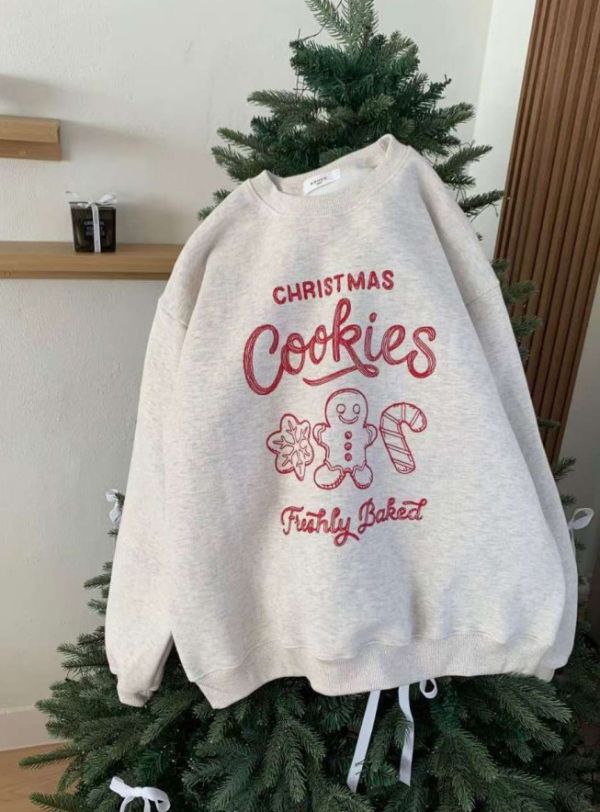 ZinD [ 繡線薑餅人刷毛暖T ] 2色 2511212 