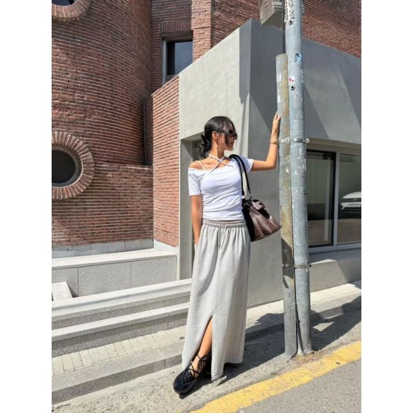 ZinD [ 開岔休閒百搭棉裙 ] 3色 2605013 ZinD,zind,ZD,zooindrawer,zoo in 抽屜,動物園,丹寧,外套,外套富翁,洋裝,韓國襪子,年終慶,雙11,雙12,黑五,百搭,合購價,自訂,春裝,Tshirt,首爾,正韓,套裝