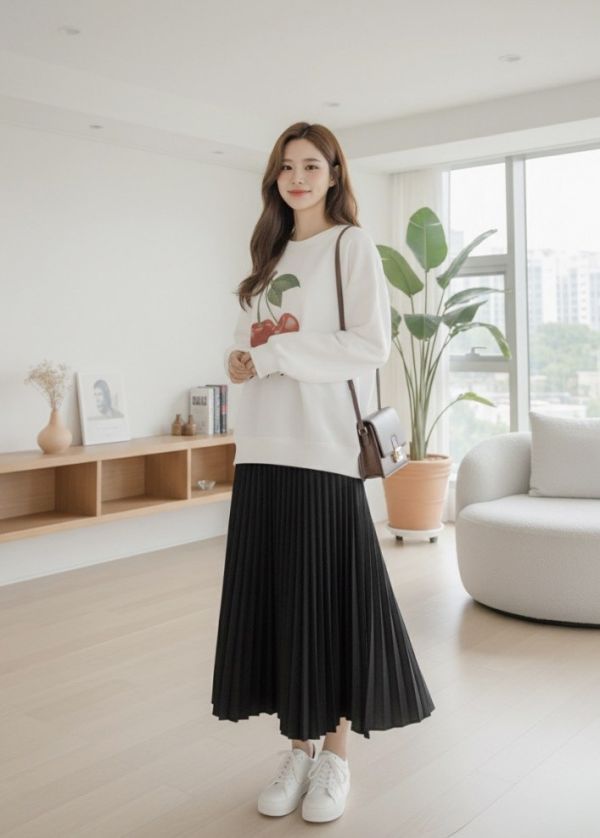 Z in D [ 清新櫻桃摩毛大學Ｔ大學Ｔ ] 3色 2510221 ZinD,zind,ZD,zooindrawer,zoo in drawer,抽屜動物園,丹寧,牛仔外套,外套富翁,洋裝,韓國襪子