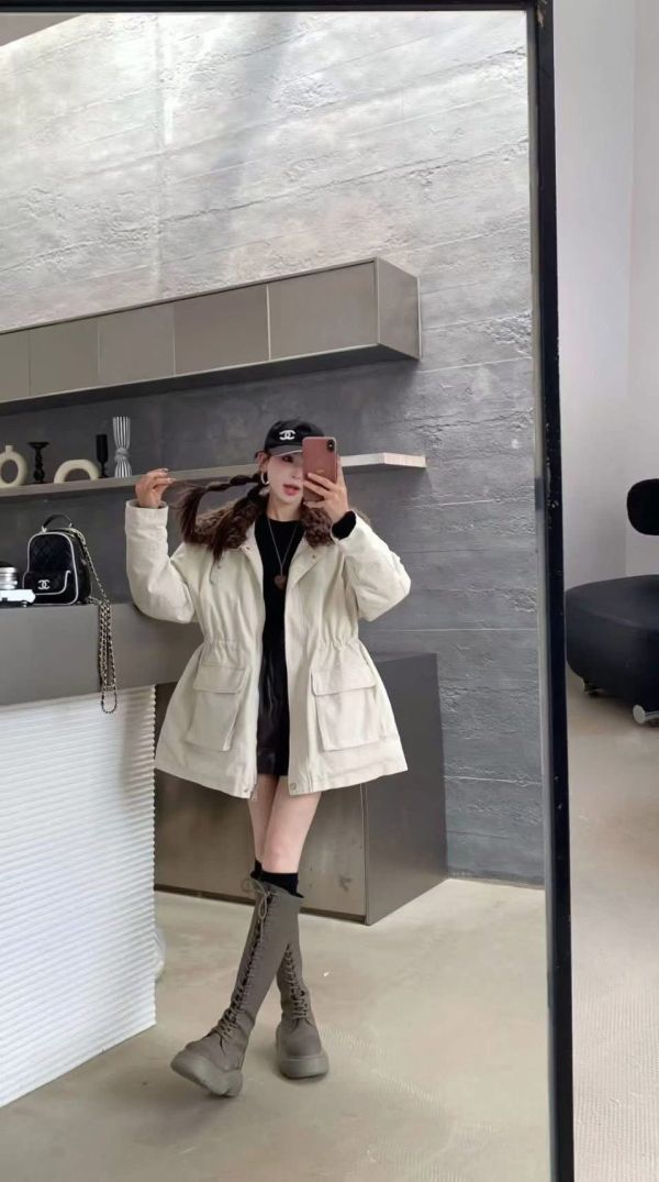 ZinD [ 捲毛大翻領可收腰軍風外套 ] 3色 2512261 