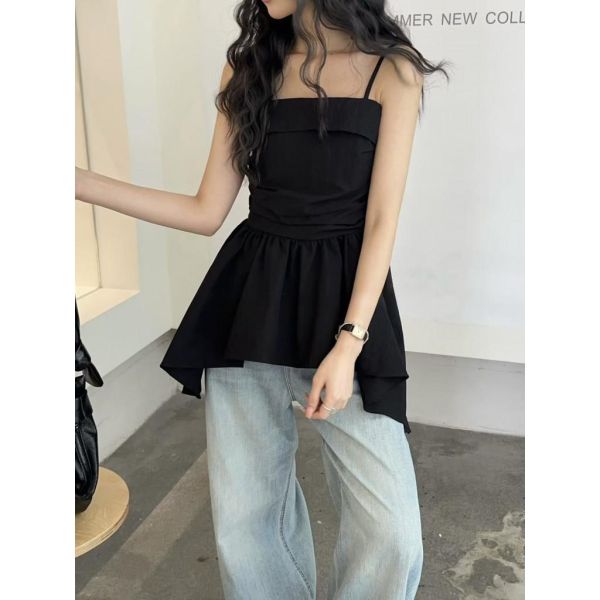 ZinD [ 細肩平口不規則裙襬背心 ] 3色 2603071 shihslica ZinD,zind,ZD,zooindrawer,zoo in 抽屜,抽屜動物園,丹寧,裙子,裙子富翁,洋裝,韓國襪子,年終慶,雙11,雙12,黑五,永恆慶,合購價,自訂,春裝