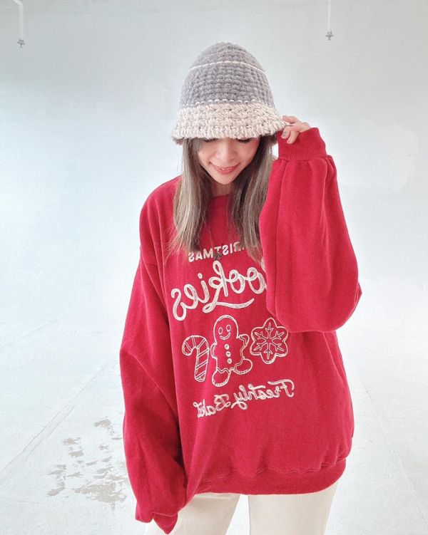 ZinD [ 曾智希/李又汝/楊淨宇穿著款：薑餅人刷毛暖T ] 2色 2511212 ZinD,zind,ZD,zooindrawer,zoo in drawer,抽屜動物園,丹寧,牛仔外套,外套富翁,洋裝,韓國襪子,年終慶,雙11,雙12,黑五,週年慶,合購價,自訂款