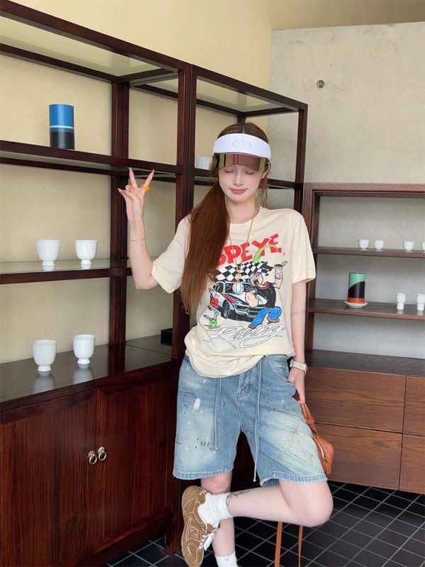 ZinD [ 做舊質感休閒丹寧五分褲 ] 4尺寸 2603231 shihslica ZinD,zind,ZD,zooindrawer,zoo in 抽屜,抽屜動物園,丹寧,裙子,裙子富翁,洋裝,韓國襪子,年終慶,雙11,雙12,黑五,永恆慶,合購價,自訂,春裝,Tshirt