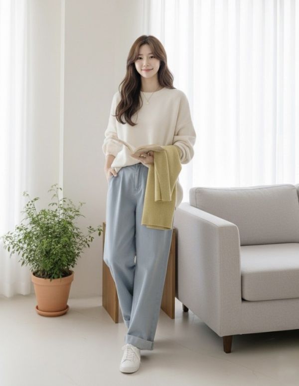 Z in D [ 圓領落肩寬鬆針織 ] 5色 2510151 ZinD,zind,ZD,zooindrawer,zoo in drawer,抽屜動物園,丹寧,牛仔外套,外套富翁,洋裝,韓國襪子