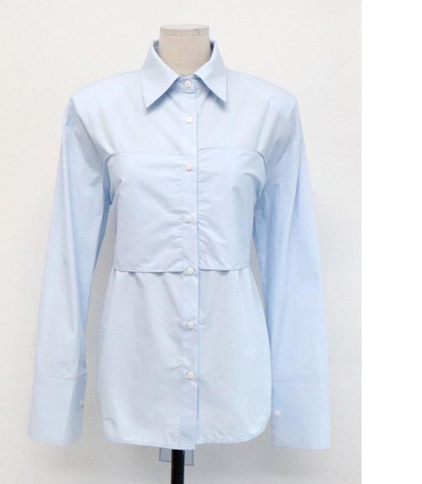 ZinD [ 假兩件綁帶造型後蝴蝶結襯衫 ] 2色 2603051 shihslica ZinD,zind,ZD,zooindrawer,zoo in drawer,抽屜動物園,丹寧,牛仔外套,外套富翁,洋裝,韓國襪子,年終慶,雙11,雙12,黑五,週年慶,合購價,自訂款,shihslica,春裝,襯衫