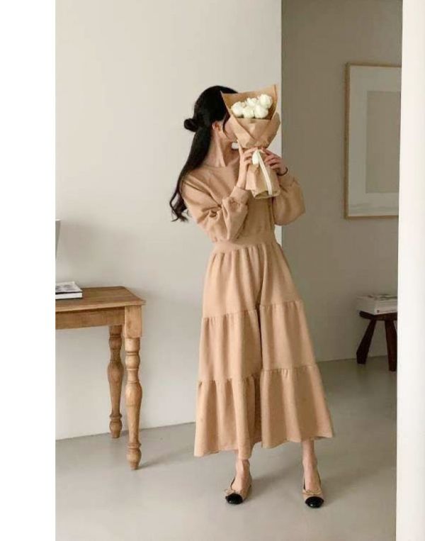 ZinD [ 收腰傘襬棉質連身洋裝 ] 3色 2512091 shihslica ZinD,zind,ZD,zooindrawer,zoo in drawer,抽屜動物園,丹寧,牛仔外套,外套富翁,洋裝,韓國襪子