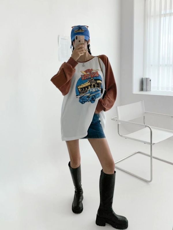 Z in D [ 美式復古汽車圖樣配色Ｔ恤 ] 2色 2510031 ZinD,zind,ZD,zooindrawer,zoo in drawer,抽屜動物園,丹寧,牛仔外套,外套富翁,洋裝