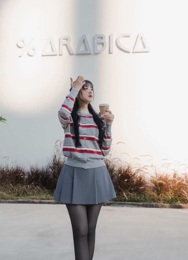 Z in D [ Mei穿著款：配色學院風格經典針織排釦衫 ] 4色 2510132 (shihslica) ZinD,zind,ZD,zooindrawer,zoo in drawer,抽屜動物園,丹寧,牛仔外套,外套富翁,洋裝,韓國襪子