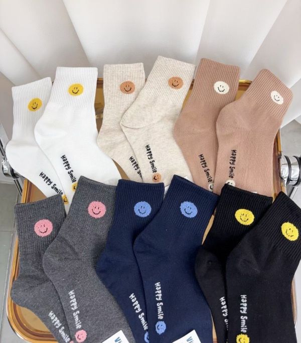 Z in D [ 韓製：經典微笑配色短襪 ] 6色 2510104 ZinD,zind,ZD,zooindrawer,zoo in drawer,抽屜動物園,丹寧,牛仔外套,外套富翁,洋裝,韓國襪子