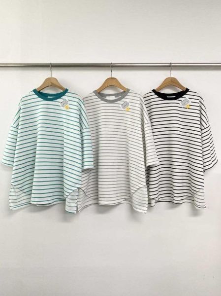 ZinD [ 微笑小標寬袖條紋T恤 ] 3色 2603161 shihslica 