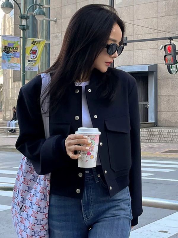 Z in D [ 立領空氣棉俐落質感外套 ] 2色 2510012 ZinD,zind,ZD,zooindrawer,zoo in drawer,抽屜動物園,丹寧,牛仔外套,外套富翁,洋裝