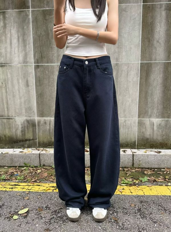 ZinD [ 後口袋文字混毛寬管休閒褲 ] 2色2尺寸 2511194 