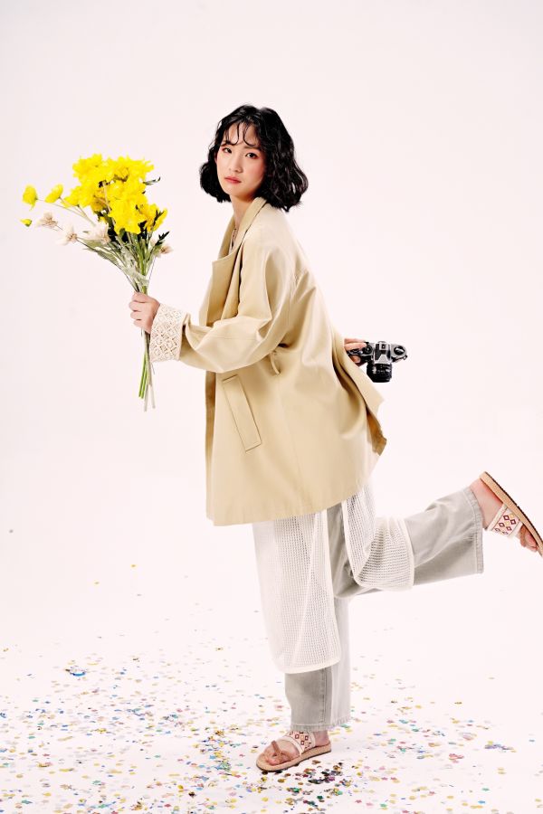 shihslica [ 反摺蕾絲袖口春季風衣外套 ] 3色 2503051 