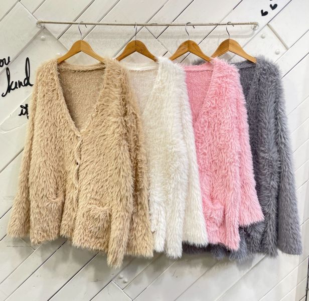 ZinD [ 柔軟絨毛小平口＋外套甜美套裝 ] 4色 2511219 ZinD,zind,ZD,zooindrawer,zoo in drawer,抽屜動物園,丹寧,牛仔外套,外套富翁,洋裝,韓國襪子