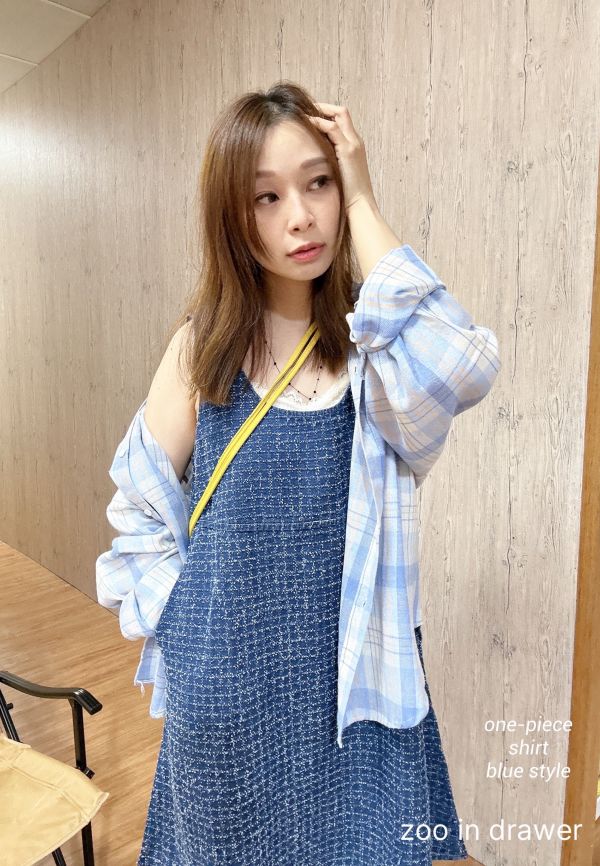 Z in D [ Mei穿著款：小香風緹花丹寧Ｕ領短洋裝 ] 2色 2505165 (shihslica) ZinD,zind,ZD,zooindrawer,zoo in drawer,抽屜動物園,丹寧,牛仔外套,外套富翁,洋裝