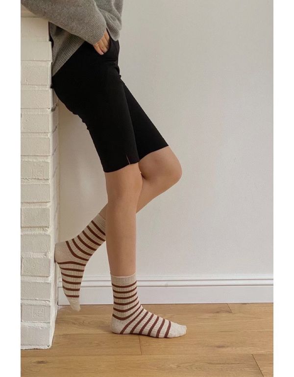 Z in D [ 韓製：經典條紋百搭短襪 ] 10色 2510106 ZinD,zind,ZD,zooindrawer,zoo in drawer,抽屜動物園,丹寧,牛仔外套,外套富翁,洋裝,韓國襪子