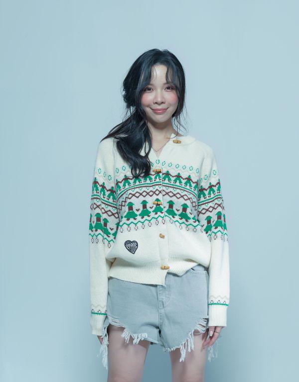 shihslica [ SALE 小矮人LOVE木釦針織毛線外套 ] 米白 2501093w 