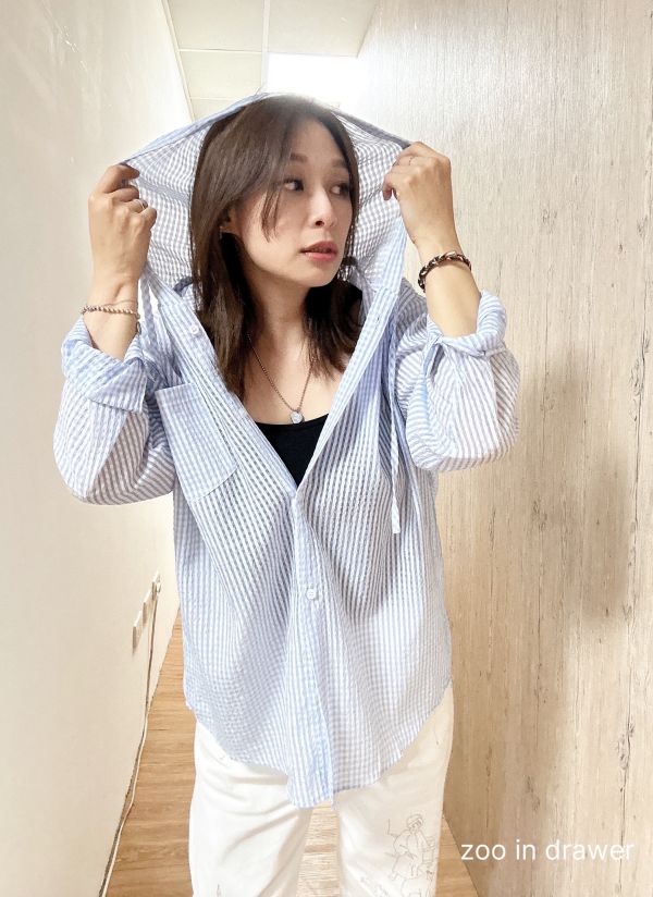 Z in D [ SALE 泡泡紗輕盈連帽薄衫外套 ] 2色 2506221 (shihslica) 