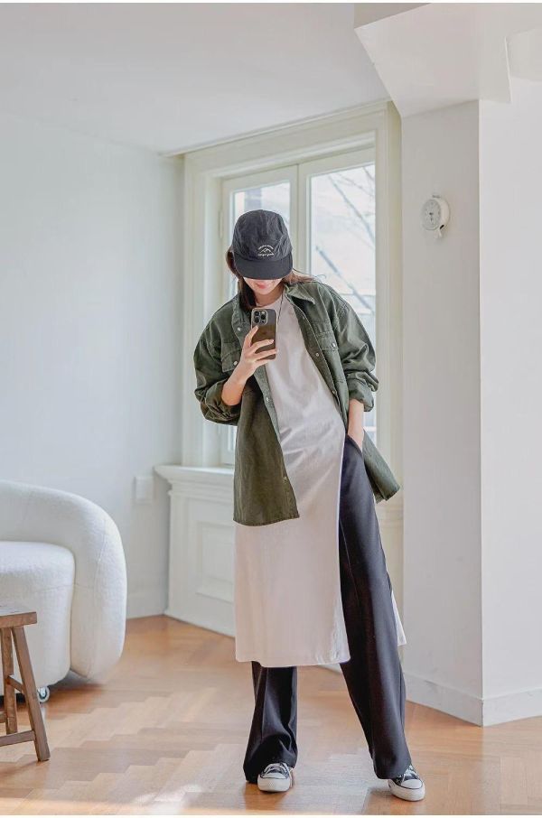 ZinD [ 經典單側開衩長版棉T ] 2色 2603153 shihslica 