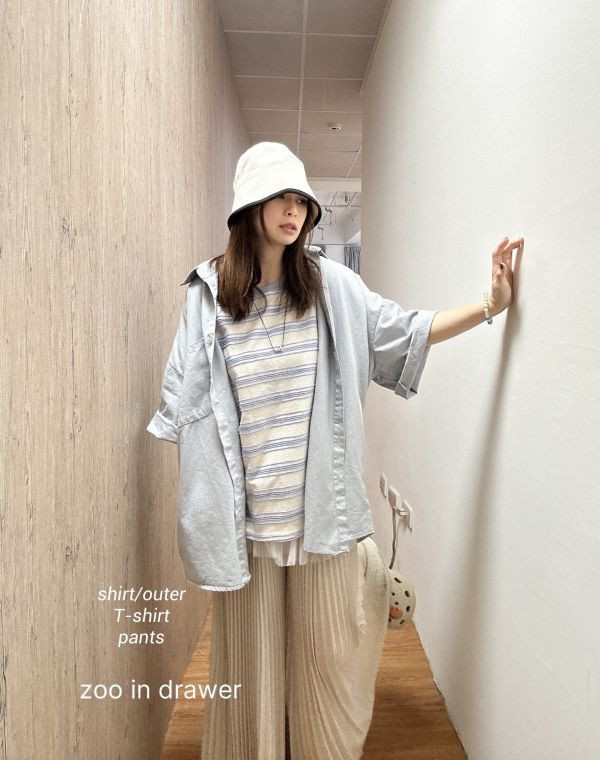 Z in D [ 洗色工裝風襯衫外套 ] 2色/有口袋 2504213g (shihslica) ZinD,zind,ZD,zooindrawer,zoo in drawer,抽屜動物園,丹寧,牛仔外套,外套富翁