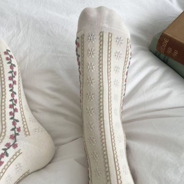 Z in D [ 韓製：古典古典緹花配色短襪 ] 5色 2510109 ZinD,zind,ZD,zooindrawer,zoo in drawer,抽屜動物園,丹寧,牛仔外套,外套富翁,洋裝,韓國襪子