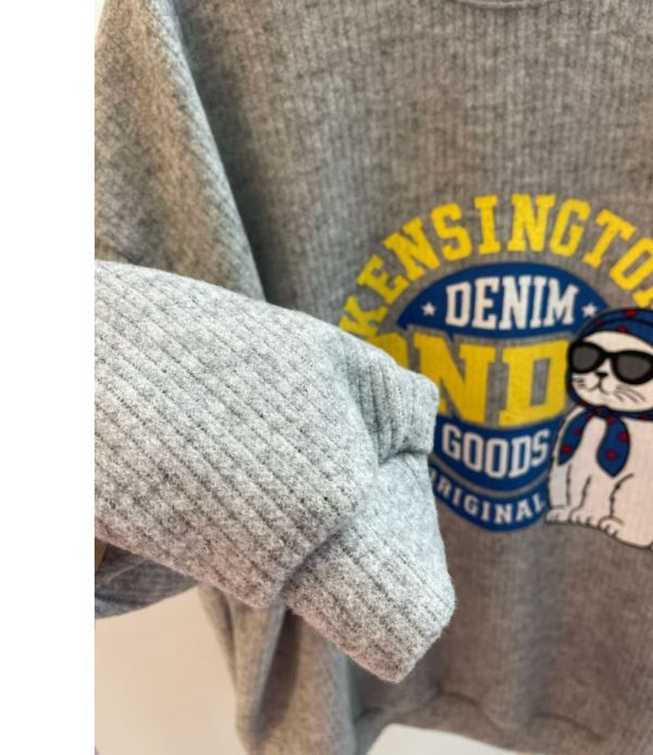 ZinD [ 阿婆貓貓磨毛坑條oversizeT ] 3色 2512191 shihslica ZinD,zind,ZD,zooindrawer,zoo in drawer,抽屜動物園,丹寧,牛仔外套,外套富翁,洋裝,韓國襪子,年終慶,雙11,雙12,黑五,週年慶,合購價,自訂款