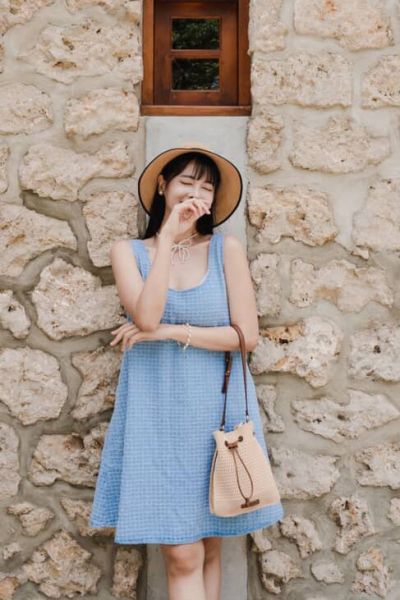 Z in D [ Mei穿著款：小香風緹花丹寧Ｕ領短洋裝 ] 2色 2505165 (shihslica) ZinD,zind,ZD,zooindrawer,zoo in drawer,抽屜動物園,丹寧,牛仔外套,外套富翁,洋裝