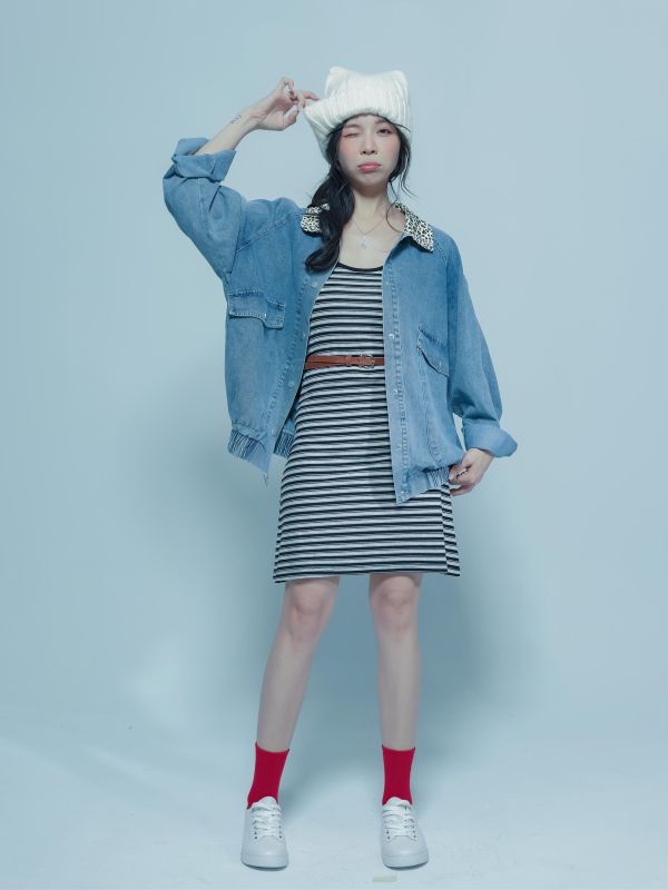 ZinD [ SALE 橫紋細肩彈性連身長版背心裙 ] 2色 2608063 ZinD,zind,ZD,zooindrawer,zoo in 抽屜,動物園,丹寧,外套,外套富翁,洋裝,韓國襪子,年終慶,雙11,雙12,黑五,百搭,合購價,自訂,春裝,Tshirt,首爾