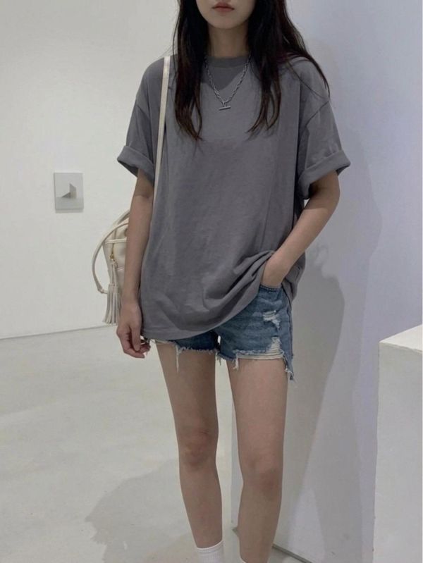 ZinD [ 霧色春夏中長寬版T ] 4色 2604051 shihslica ZinD,zind,ZD,zooindrawer,zoo in 抽屜,抽屜動物園,丹寧,裙子,裙子富翁,洋裝,韓國襪子,年終慶,雙11,雙12,黑五,永恆慶,合購價,自訂,春裝,Tshirt