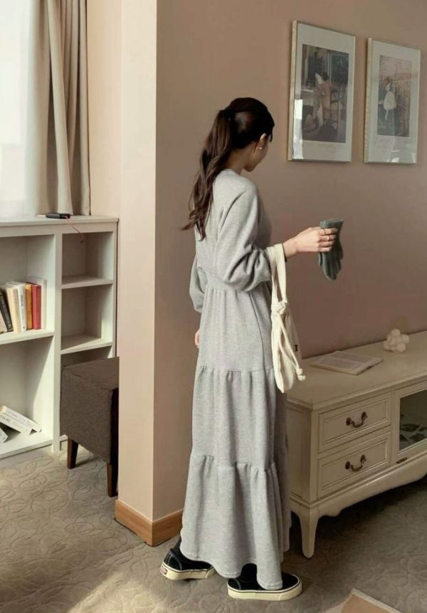 ZinD [ 收腰傘襬棉質連身洋裝 ] 3色 2512091 shihslica ZinD,zind,ZD,zooindrawer,zoo in drawer,抽屜動物園,丹寧,牛仔外套,外套富翁,洋裝,韓國襪子