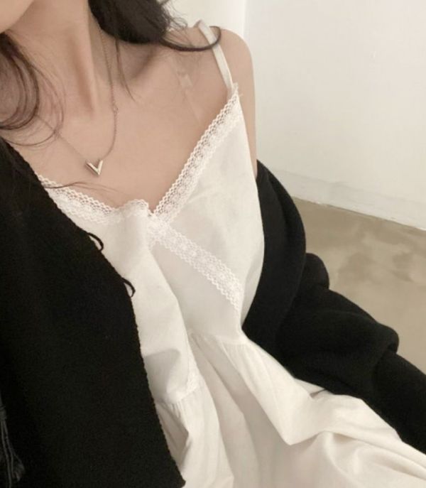 Z in D [ 細肩滾邊V領挺布洋裝 ] 3色 2510301 shihslica 250124外袋-有機米餅-2