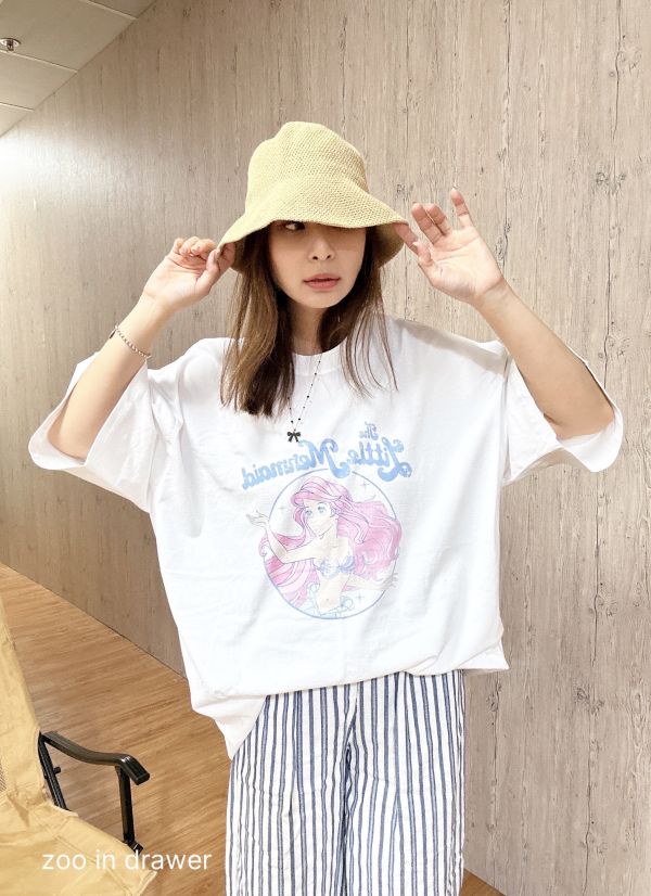 Z in D [ 韓製小美人魚oversize棉Ｔ ] 3色 2505161 (shihslica) ZinD,zind,ZD,zooindrawer,zoo in drawer,抽屜動物園,丹寧,牛仔外套,外套富翁,洋裝