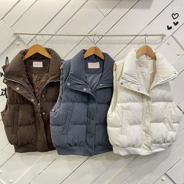 ZinD [ 燈芯絨排扣高領鋪棉暖背心 ] 3色 2511243 