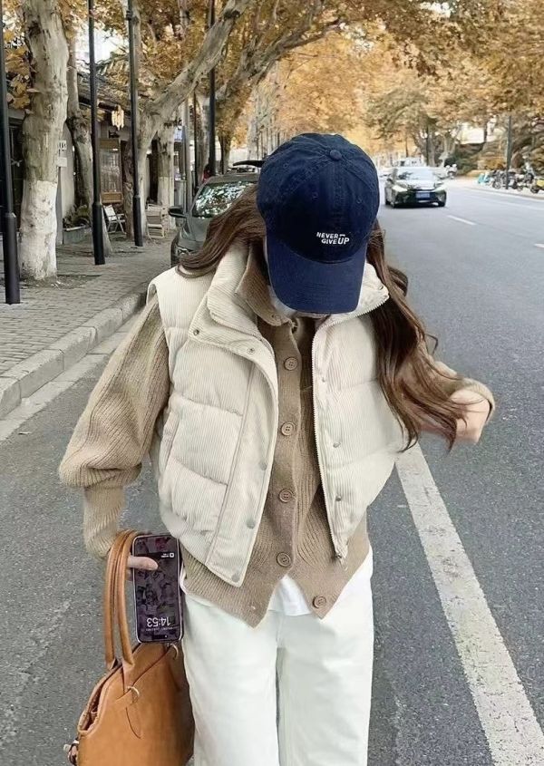 ZinD [ 燈芯絨排扣高領鋪棉暖背心 ] 3色 2511243 